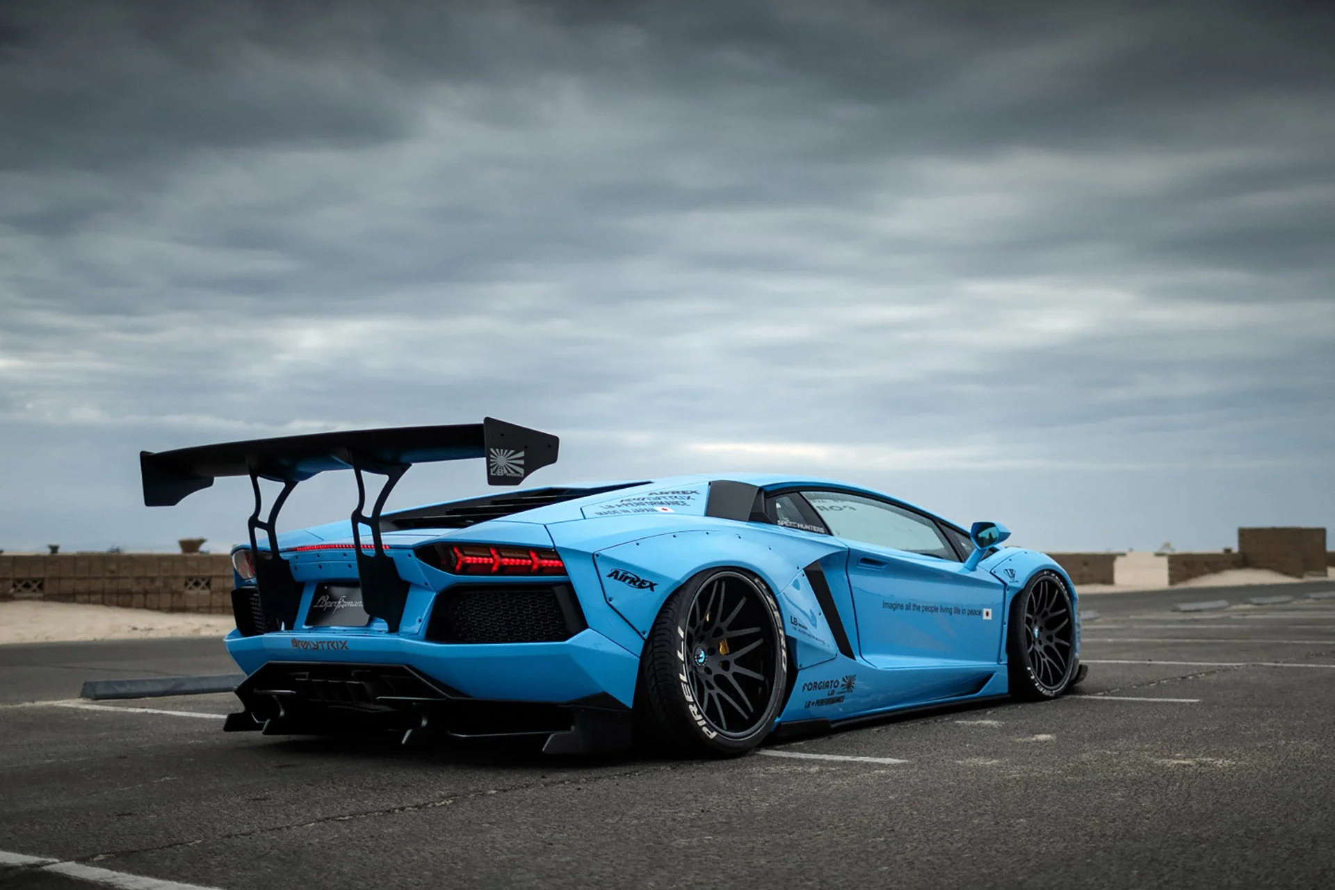 LB Aventador Complete body kit Type 2 with exchange fender type & Dry carbon wing (LB02-09) - Image 5