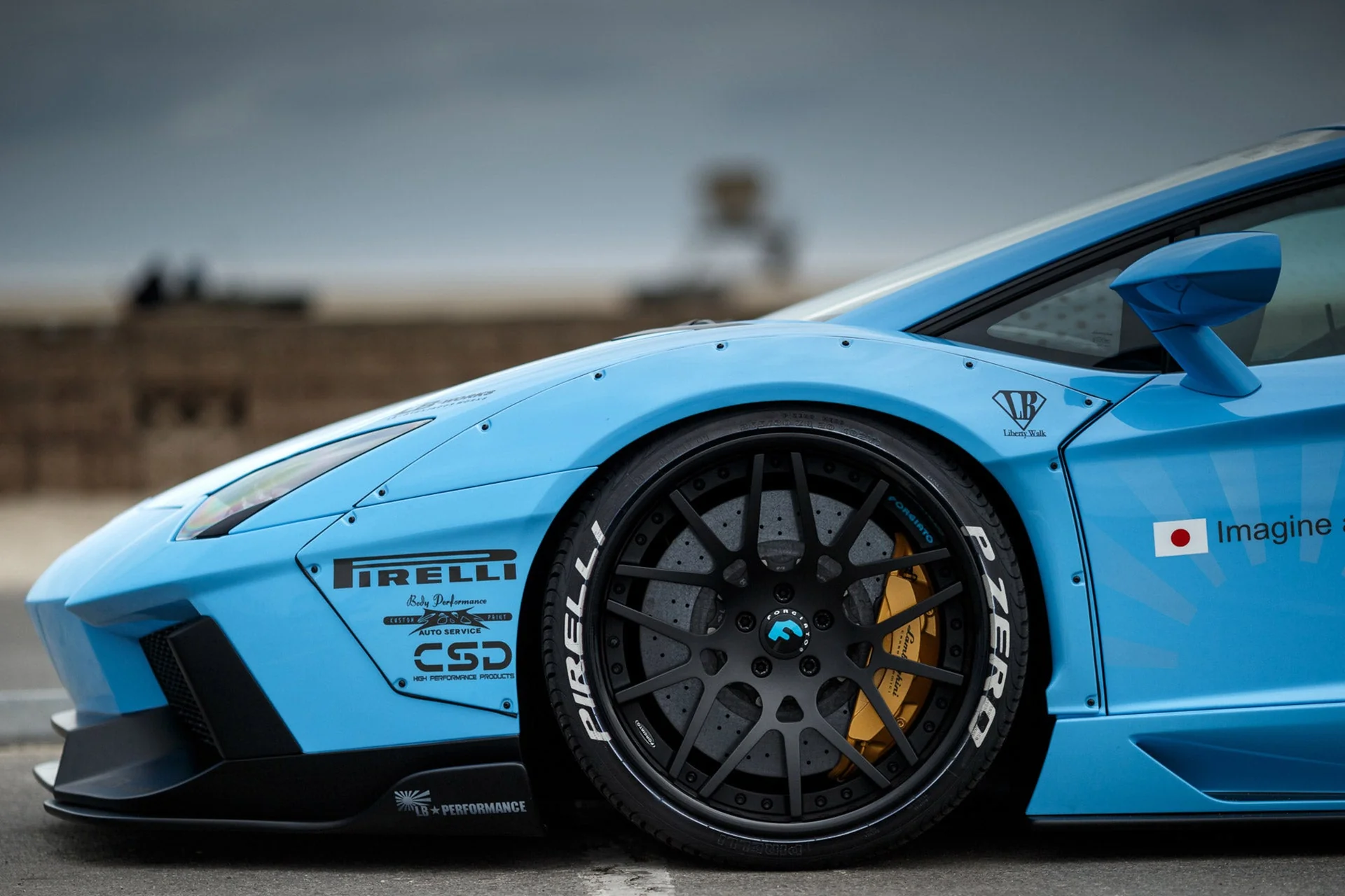 LB Aventador Complete body kit Type 2 with exchange fender type & Dry carbon wing (LB02-09) - Image 8