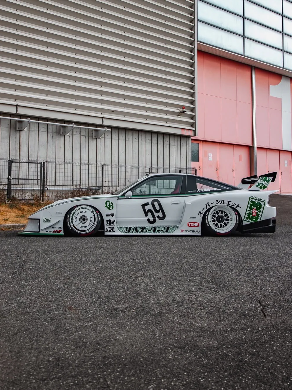 LB Super Silhouette Nissan 180SX Complete Body Kit FRP - Image 18