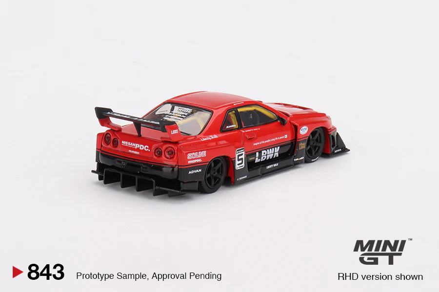 Mini GT - 1/64 Nissan Skyline R34 (Red/Black) - Image 2